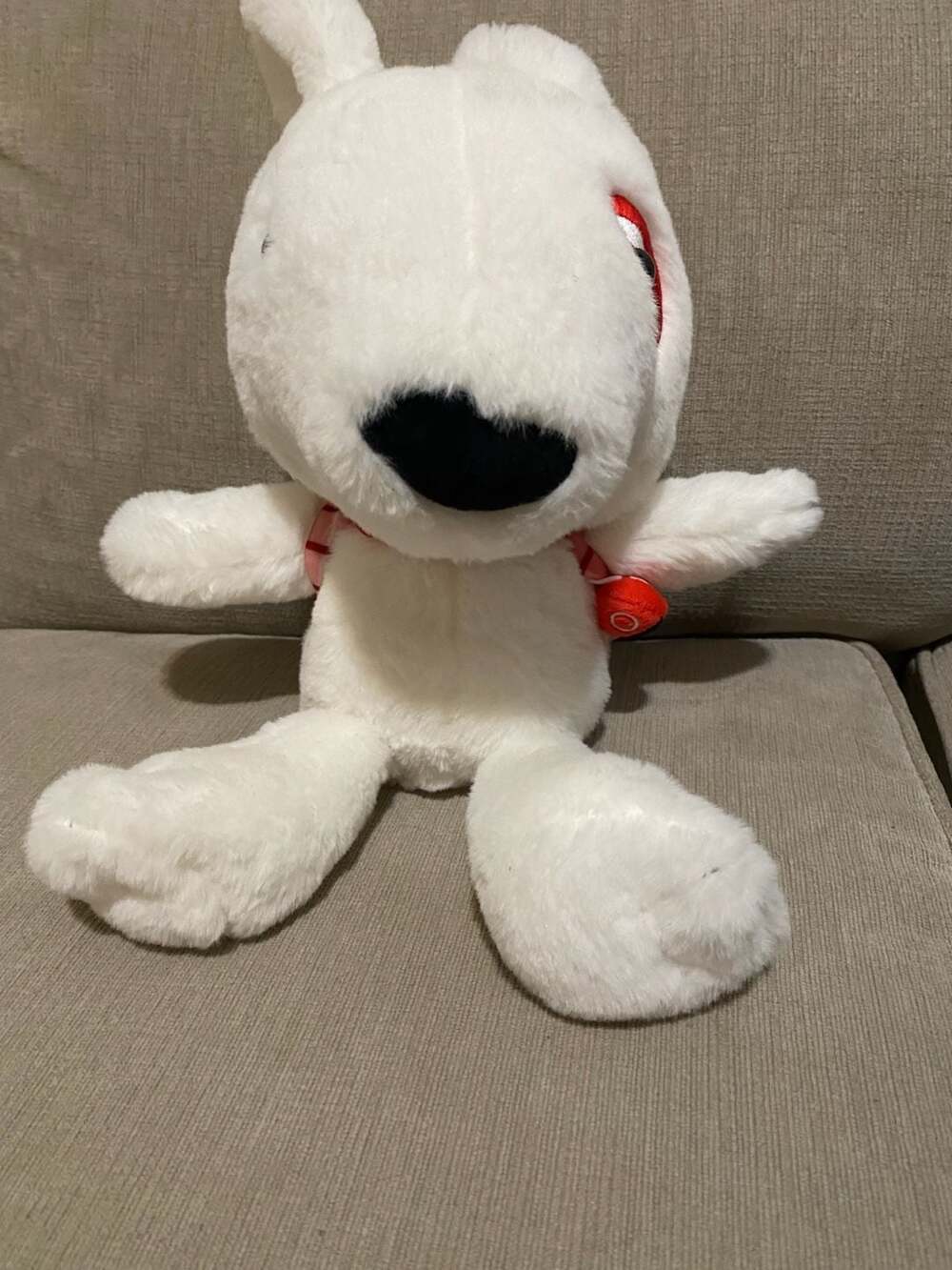 Target Bullseye Dog Plush with Pink Plaid Backpack Animal Adventure